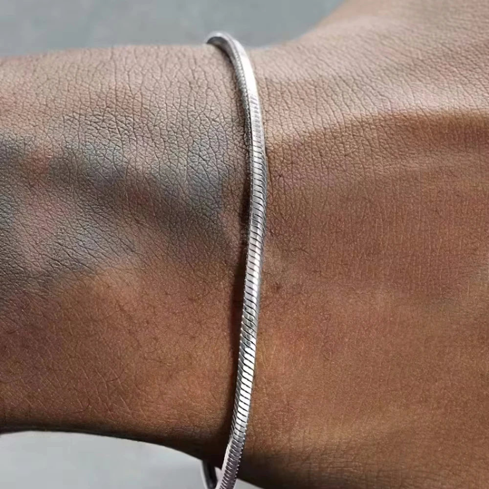 Men's Bracelet Silver 3MM 925 Sterling Silver | Urban Style-3
