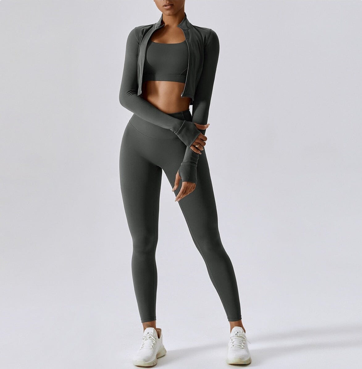 Variant image for Women Activewear Set Black Nylon Spandex | Power Scrunch Trio-9