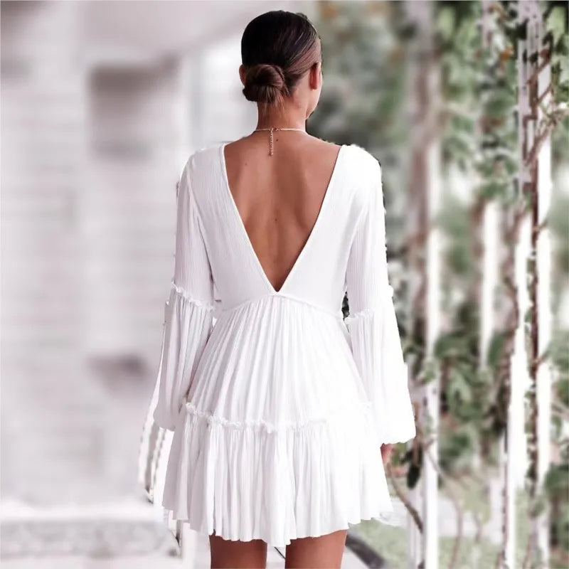 Women Bohemian Flowy Mini Dress | Herminia