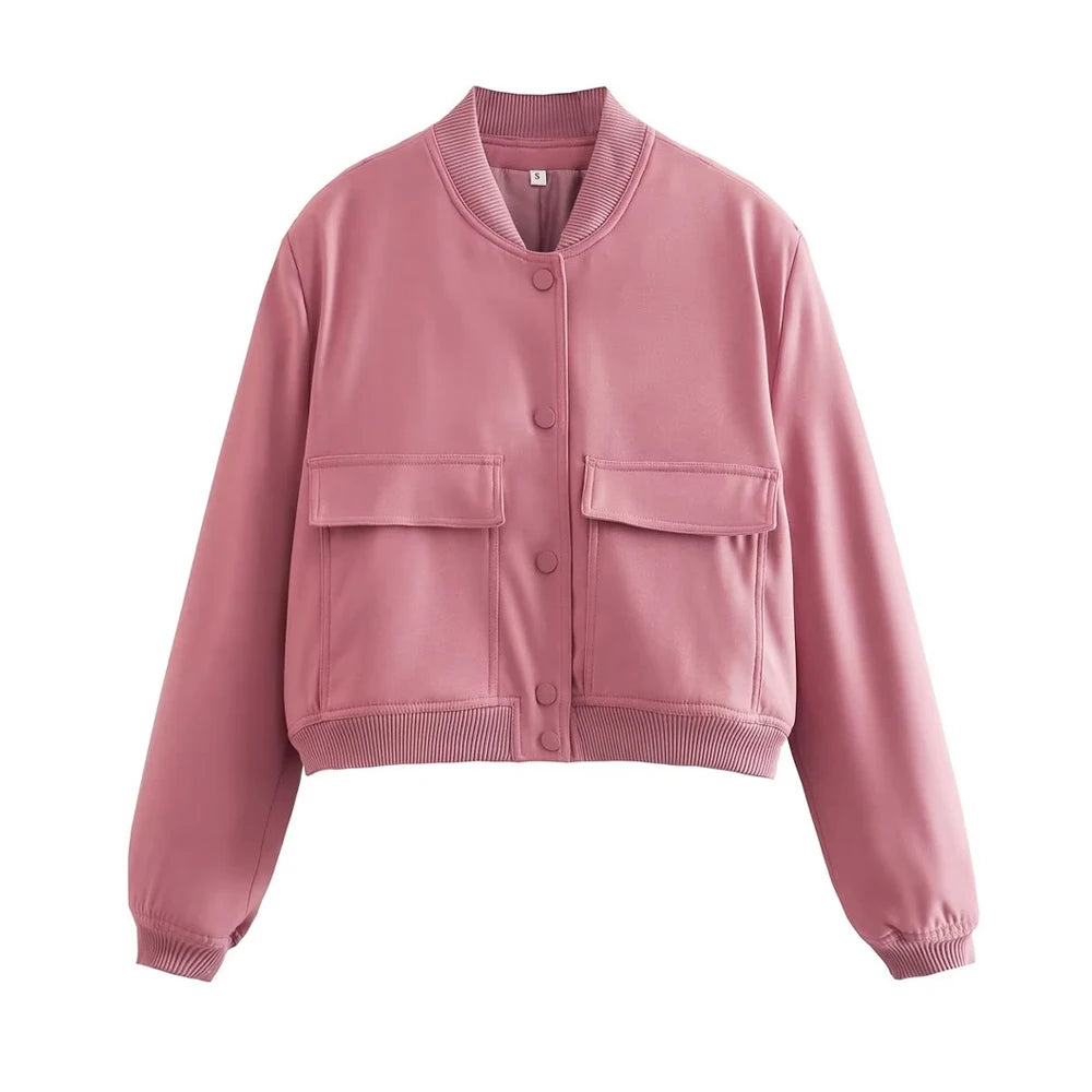 Variant image for Women Bomber Jacket Green Cotton | Vintage Chic-7