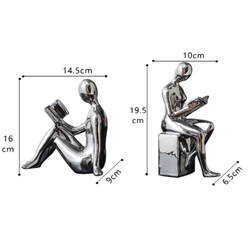 Ceramic Decorative Sculpture Neutral | Elegant Reading Design 6