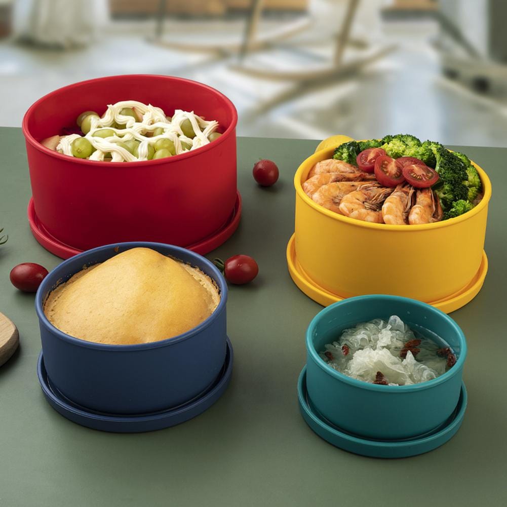 Stackable Silicone Lunchbox – BPA-Free, Microwave Safe
