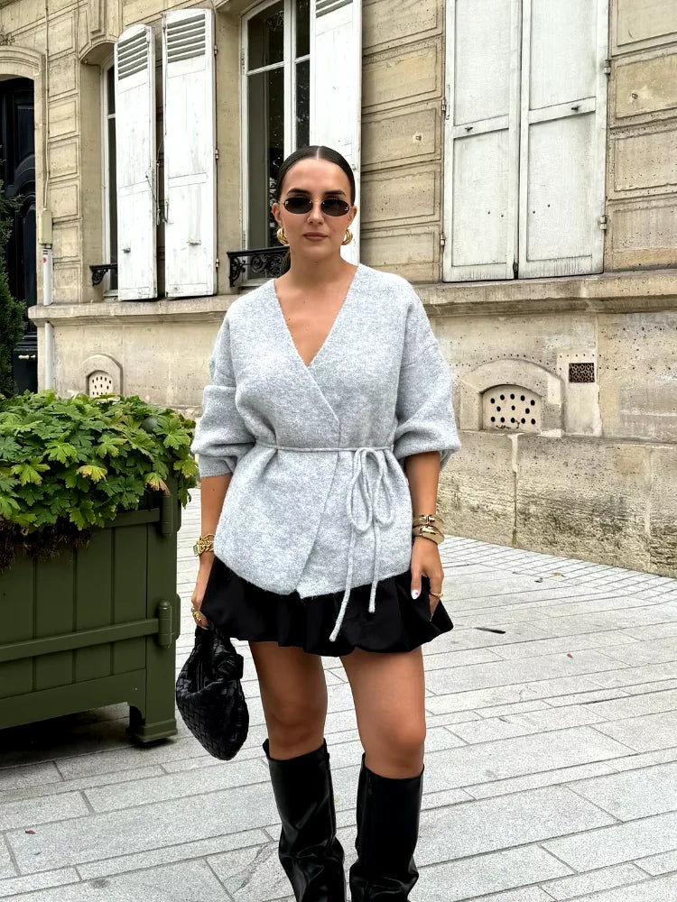 Women Belted Knit Cardigan | Gertrude
