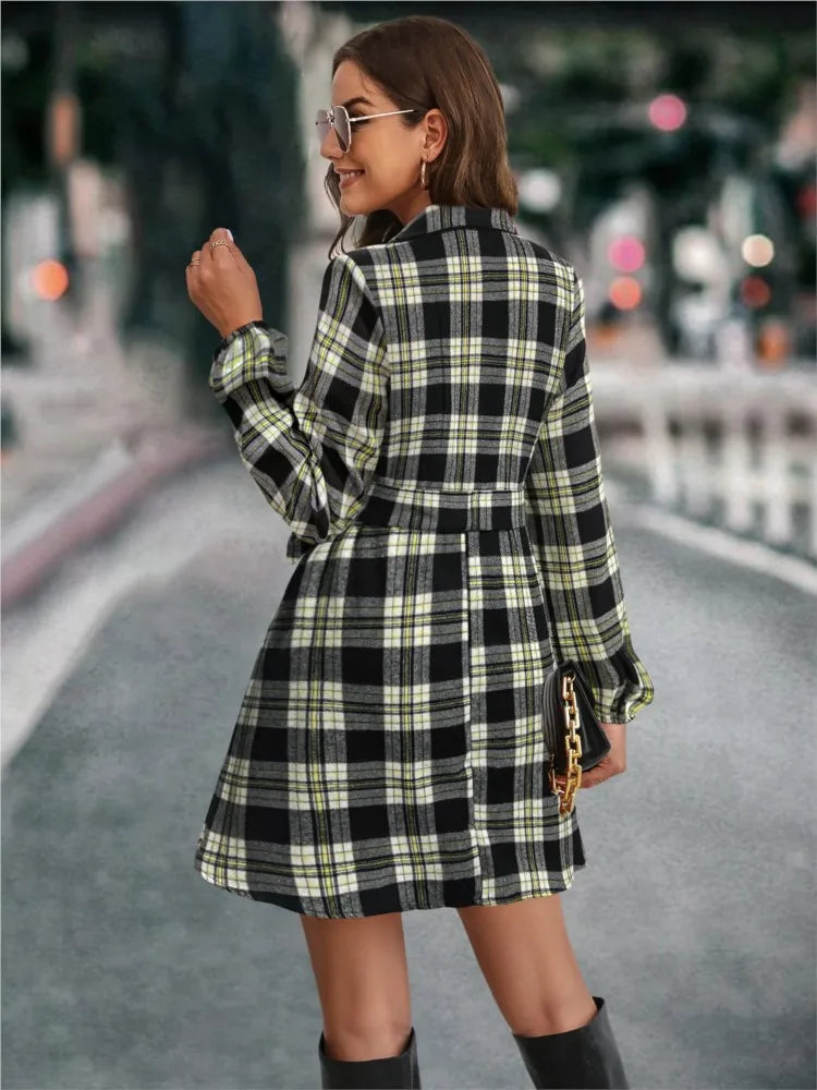 Women Plaid Shirt Dress | Heart
