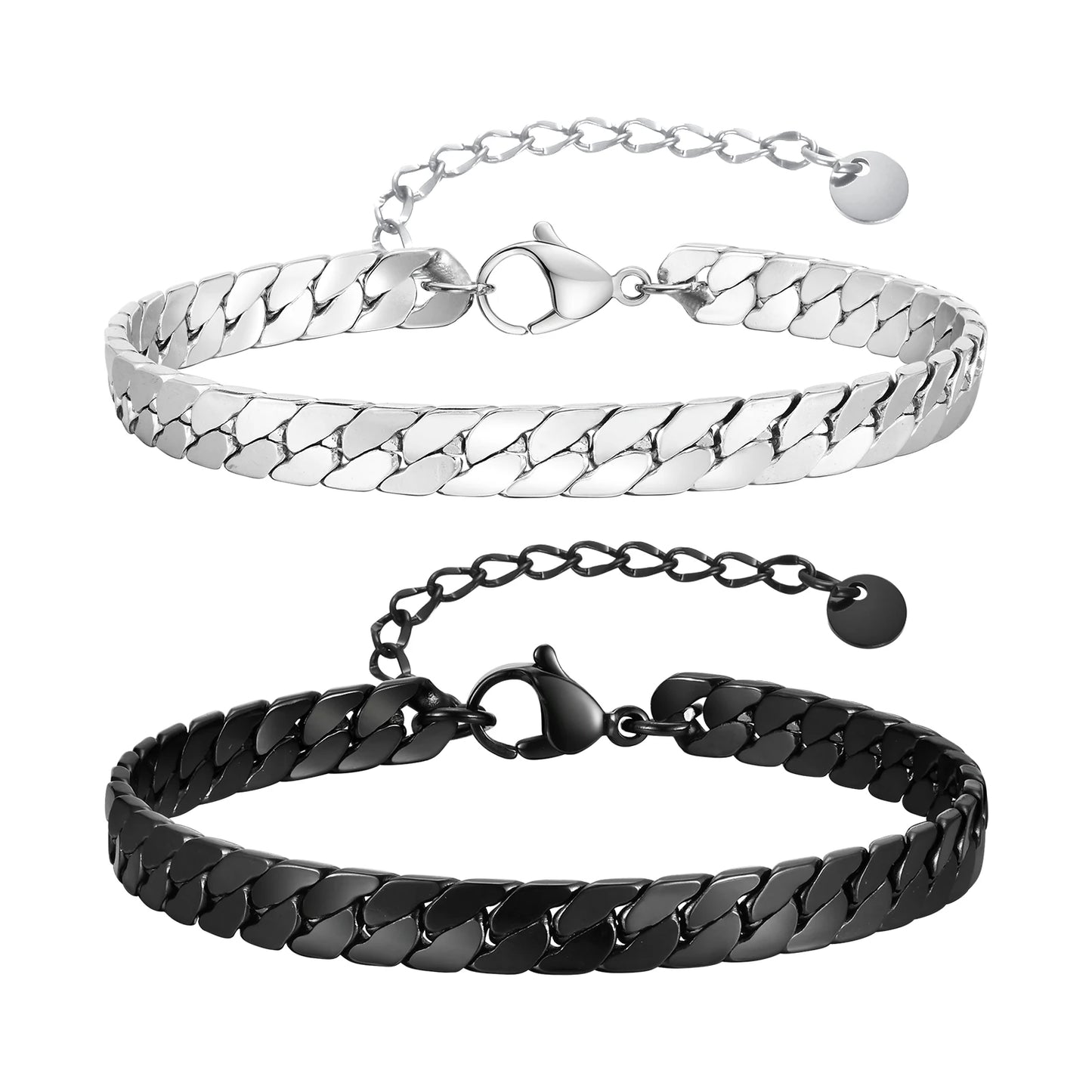 Men's Bracelet Adjustable Stainless Steel Cuban Chain | Classic Style-1