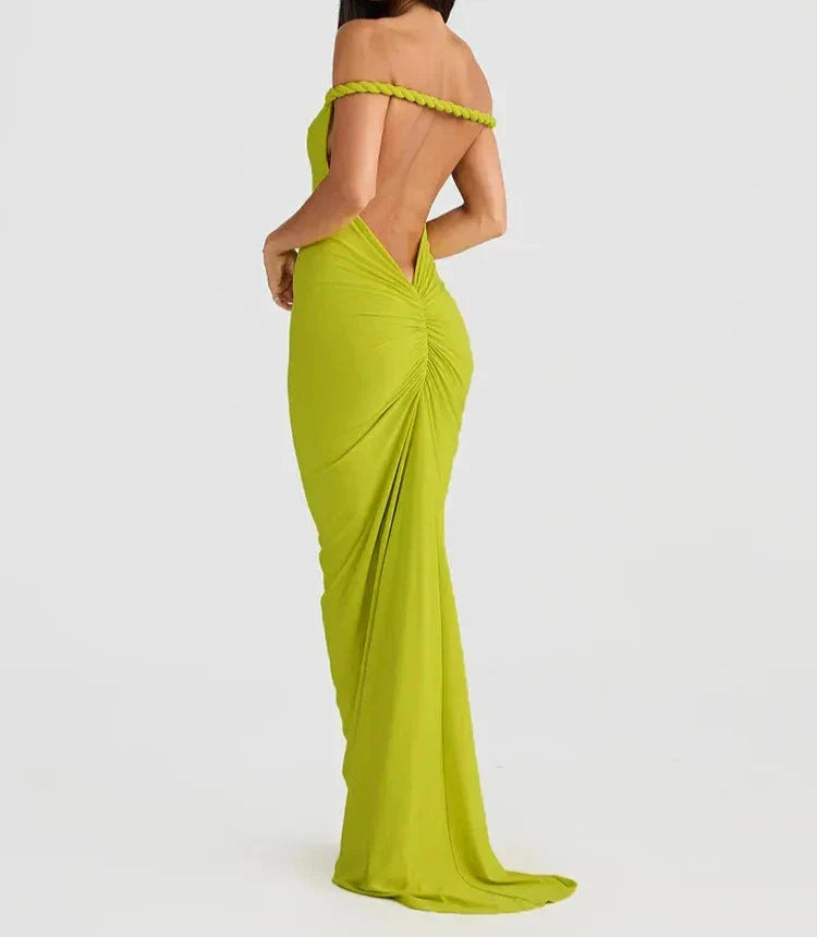 Women Backless Bodycon Maxi Dress | Noir