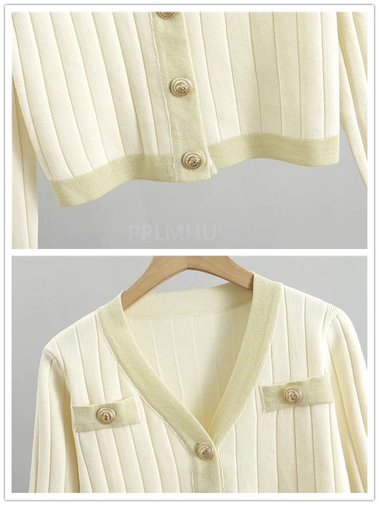Women Ribbed Knit Dress & Cardigan Set | Rylee
