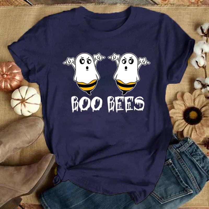 Women T-Shirt Black Cotton | Boo Bees-5