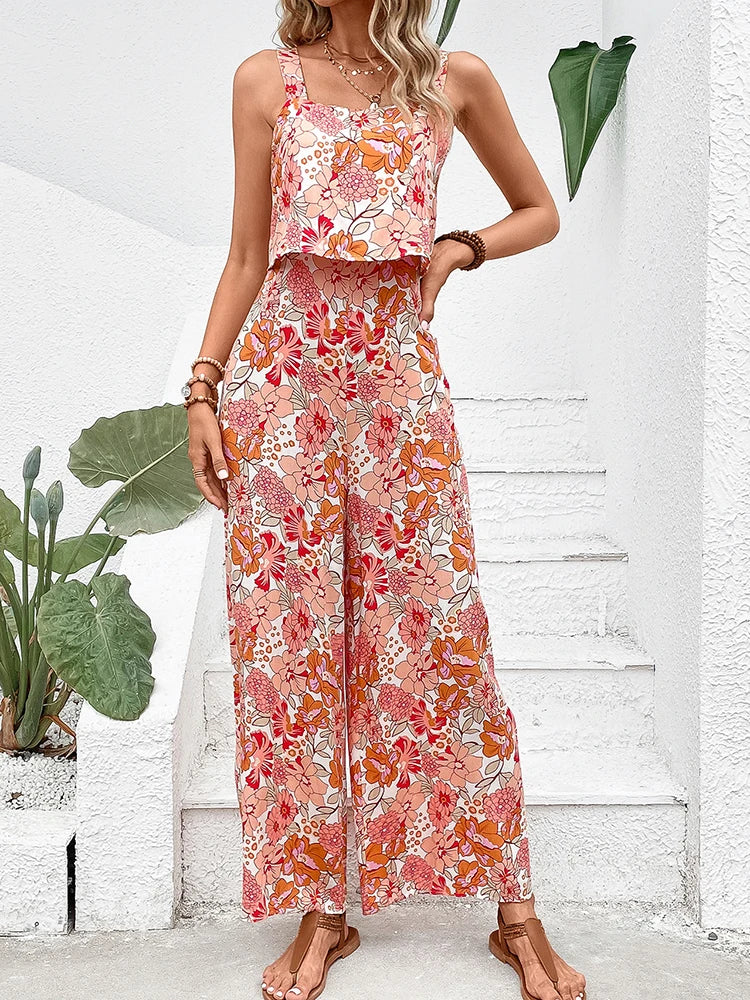 Women Floral Sleeveless Jumpsuit | Elena