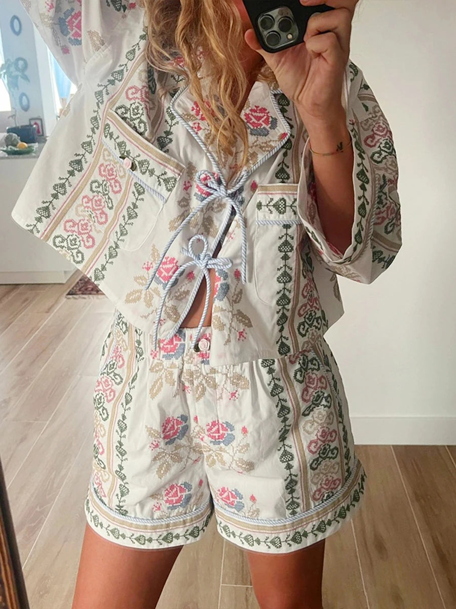 Women Vintage-Inspired Pajama Set | Delia
