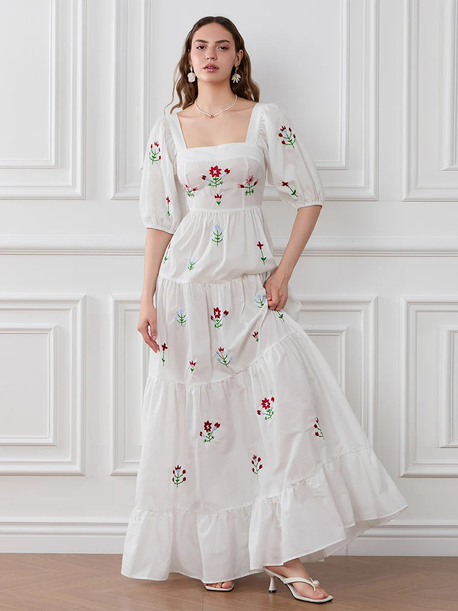 Women Embroidered Maxi Dress | Janelle