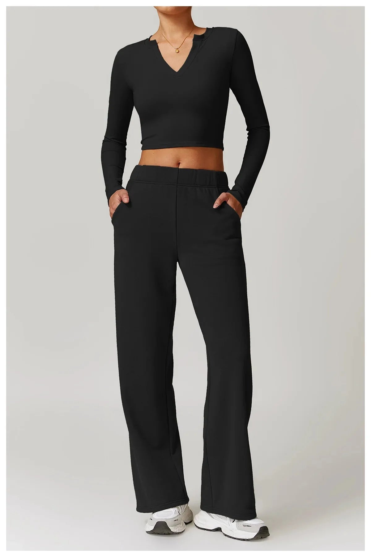 Variant image for Women Active Wear Set Black Nylon Spandex | Best Workout Gear for Women-9