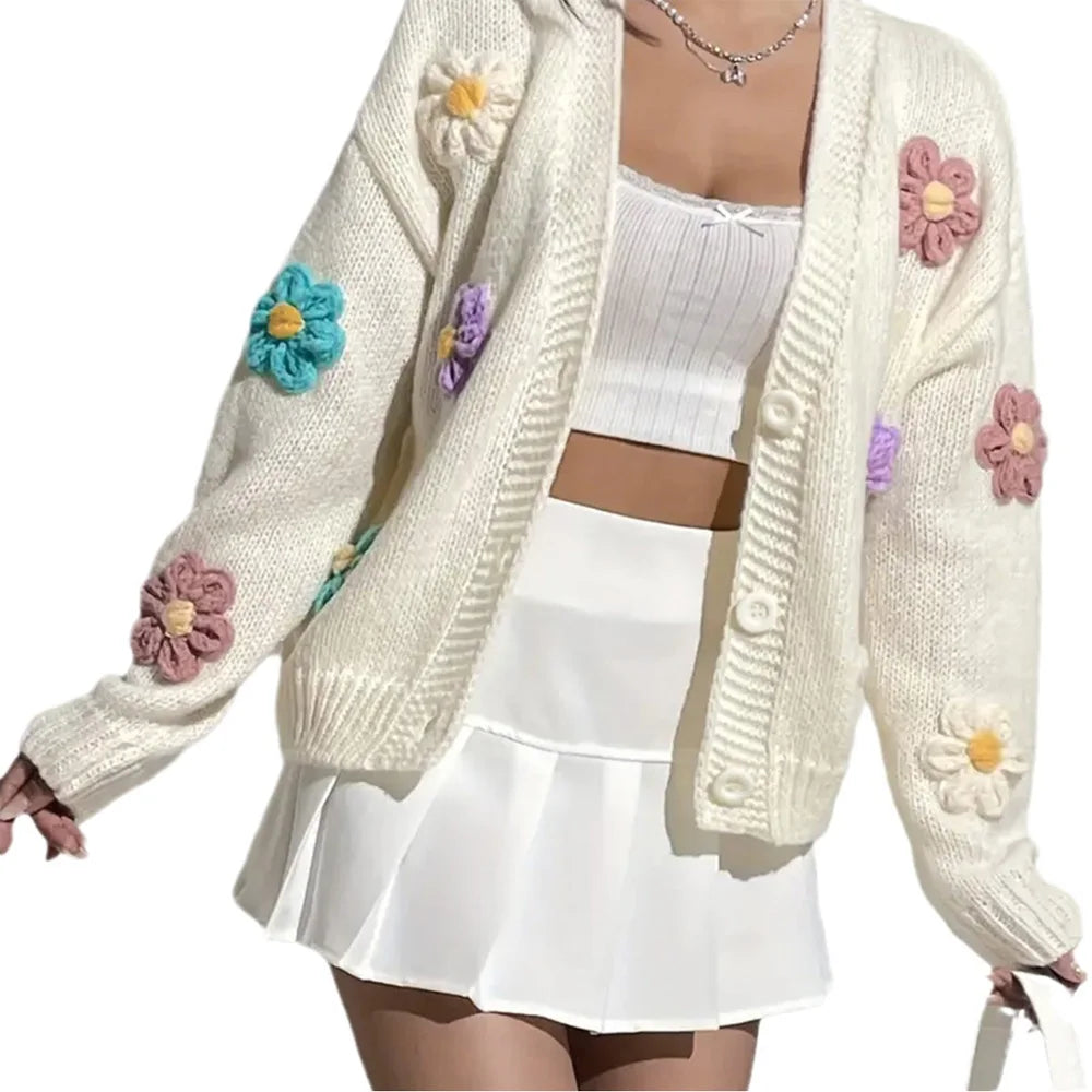 Women Floral Knit Cardigan | Arielle