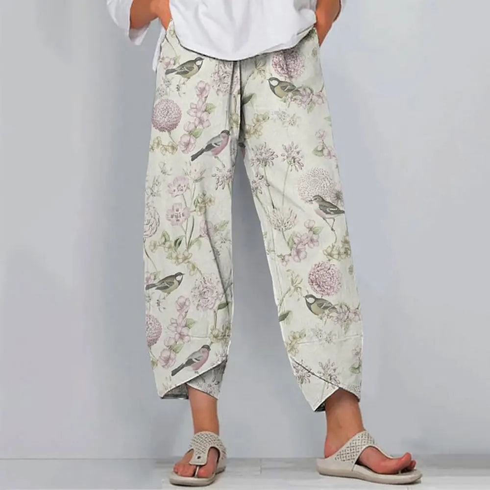 Women Floral Print Wide-Leg Pants | Anne
