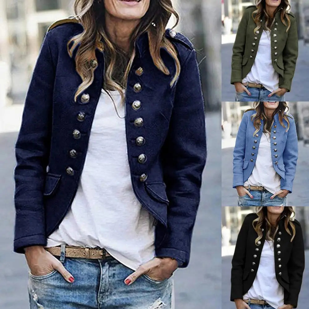 Women Double-Breasted Military Style Jacket | Janika