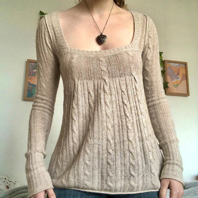 Women Vintage Lace Knit Top | Shaira