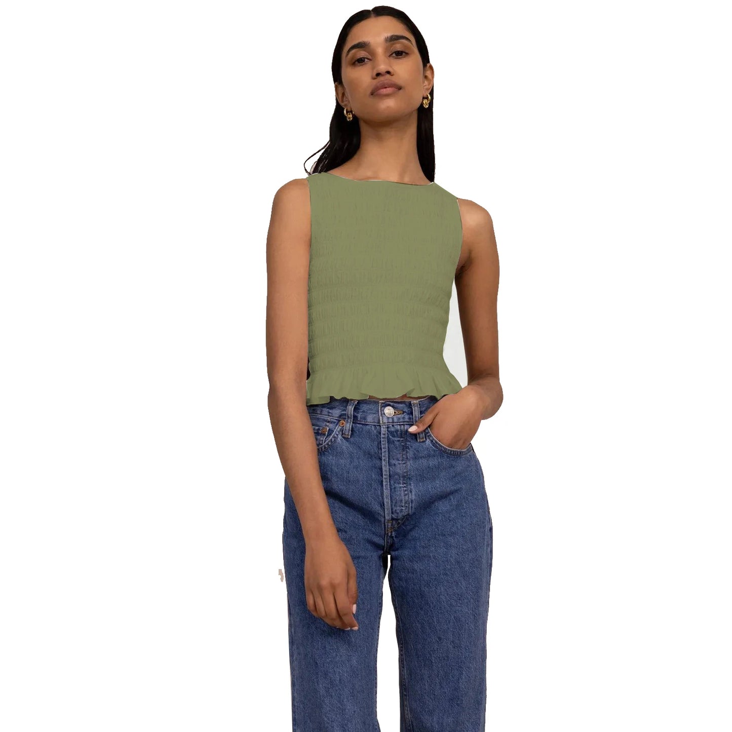 Women Smocked Sleeveless Top | Regina