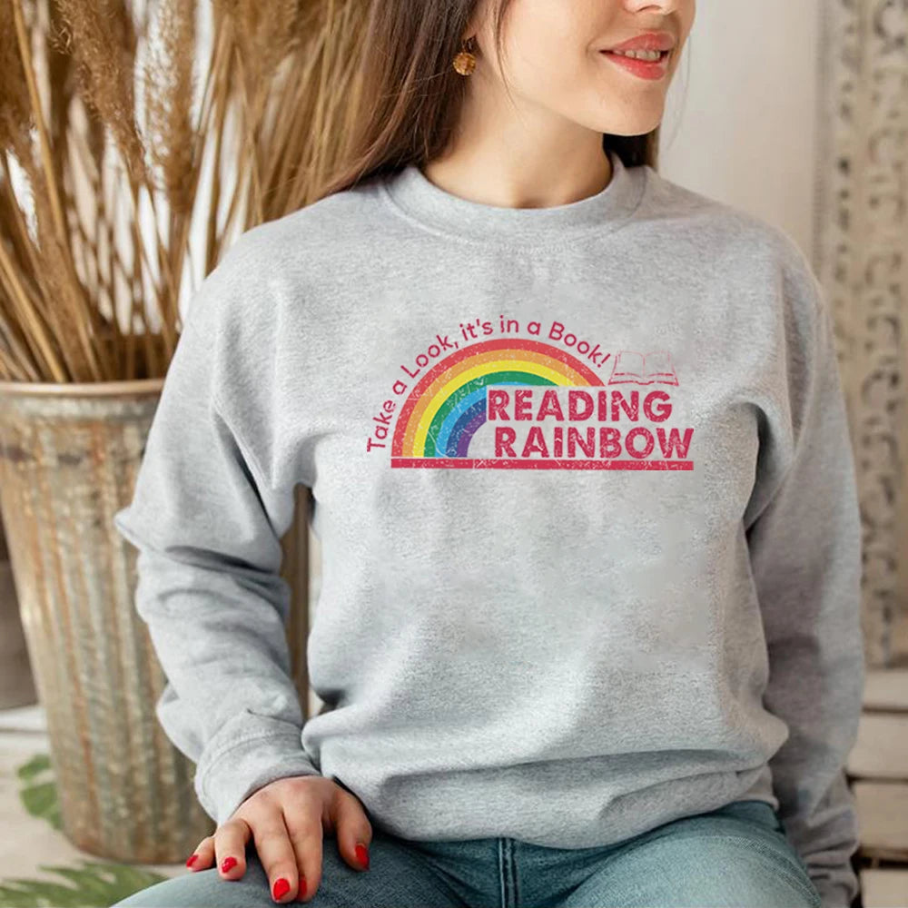Women Vintage Reading Rainbow Sweatshirt | Ethelinda