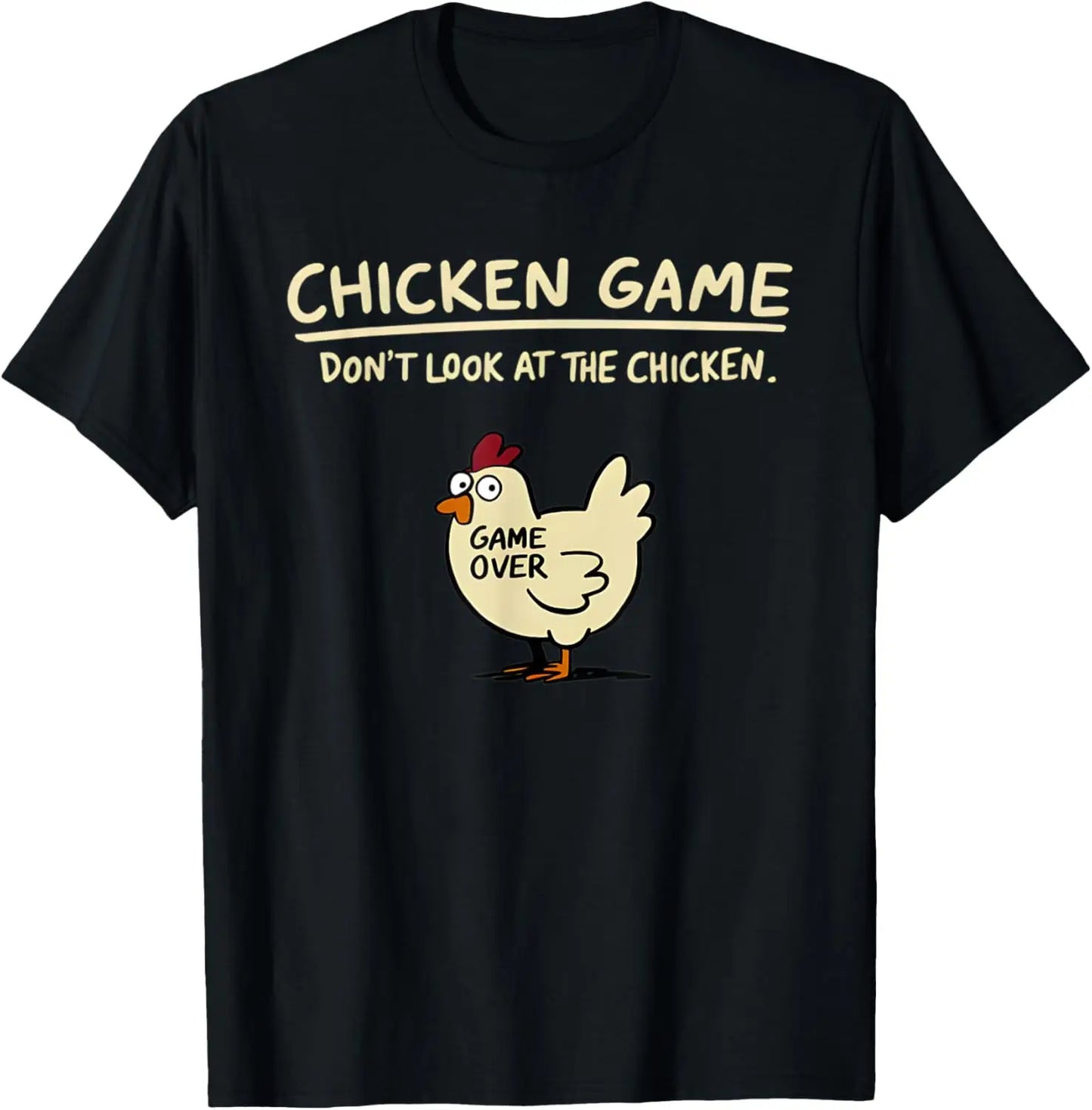Men's Graphic T-Shirt Black Cotton | Funny Chicken-1