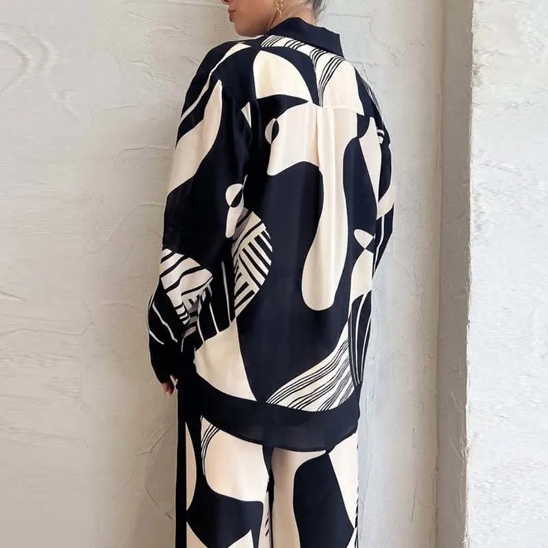 Women Abstract Print Two-Piece Set | Modern Luxe