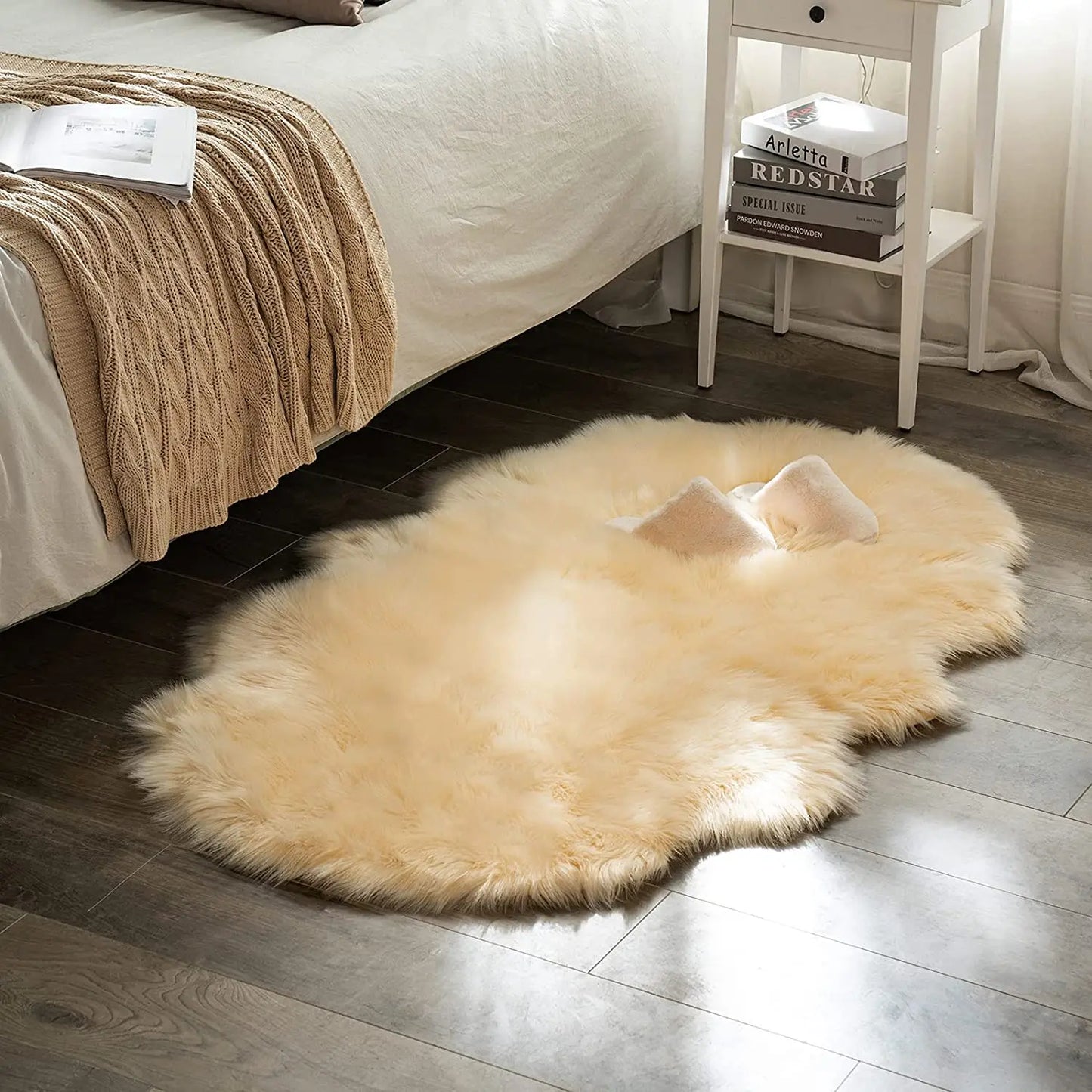 Variant image for Faux Sheepskin Area Rug Washable Modern Style | Cozy Comfort-11