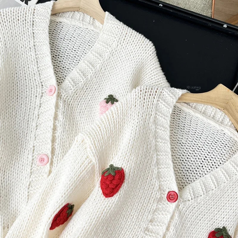 Women Strawberry Knit Cardigan | Ardith