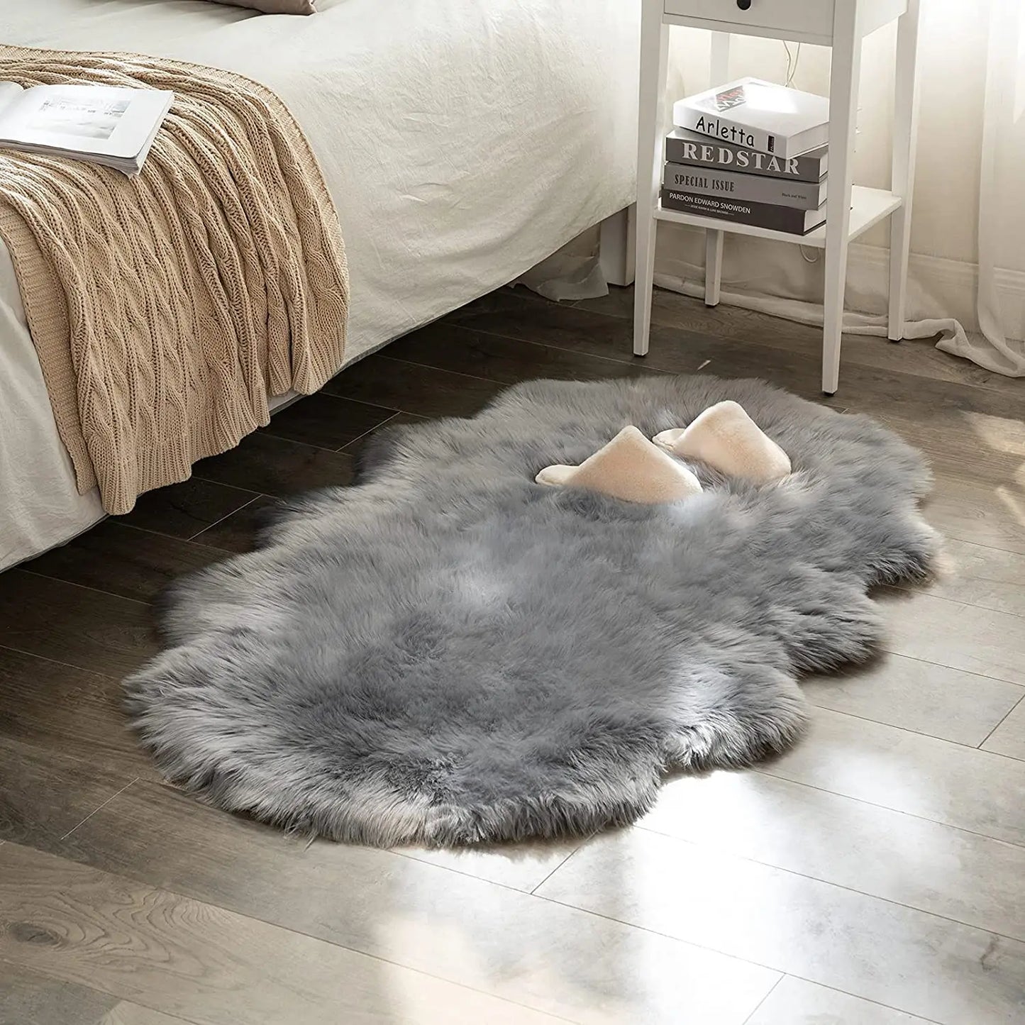 Variant image for Washable Area Rug White Faux Sheepskin | Cozy Comfort-17