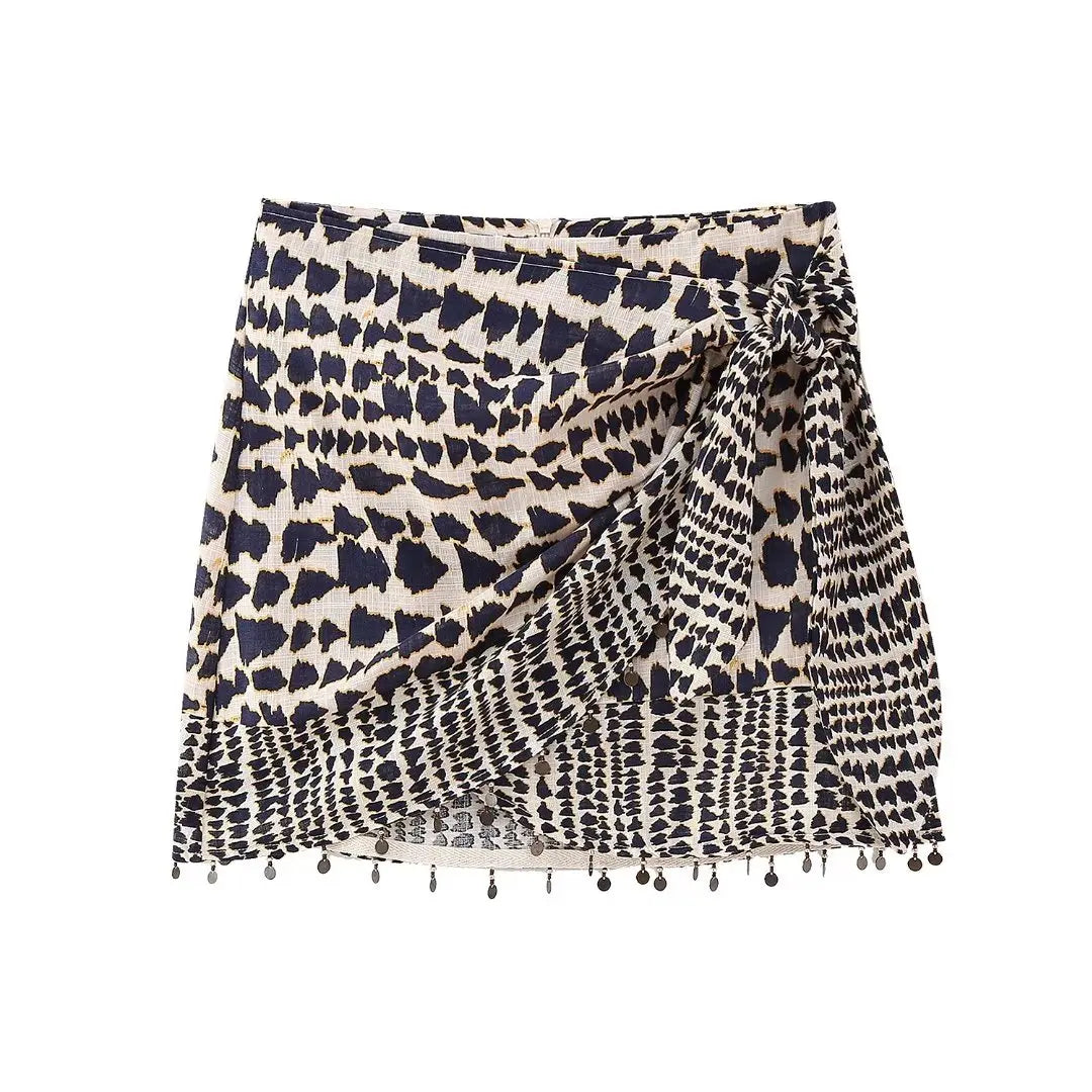 Women Leopard Print Wrap Skirt | Patricia