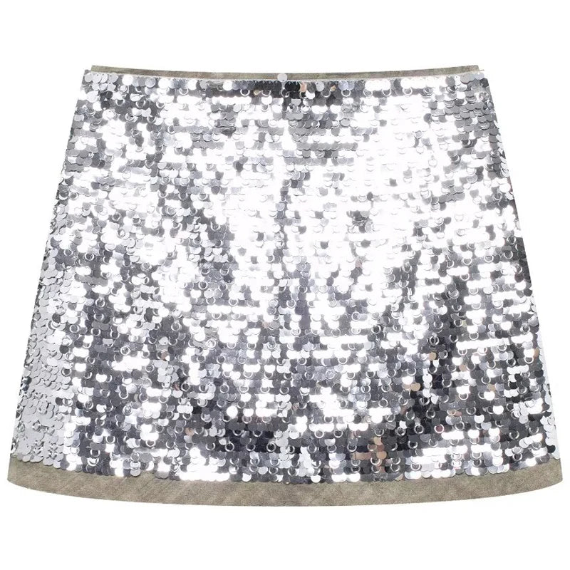 Women Sequined Vest & Skirt Set | Elara