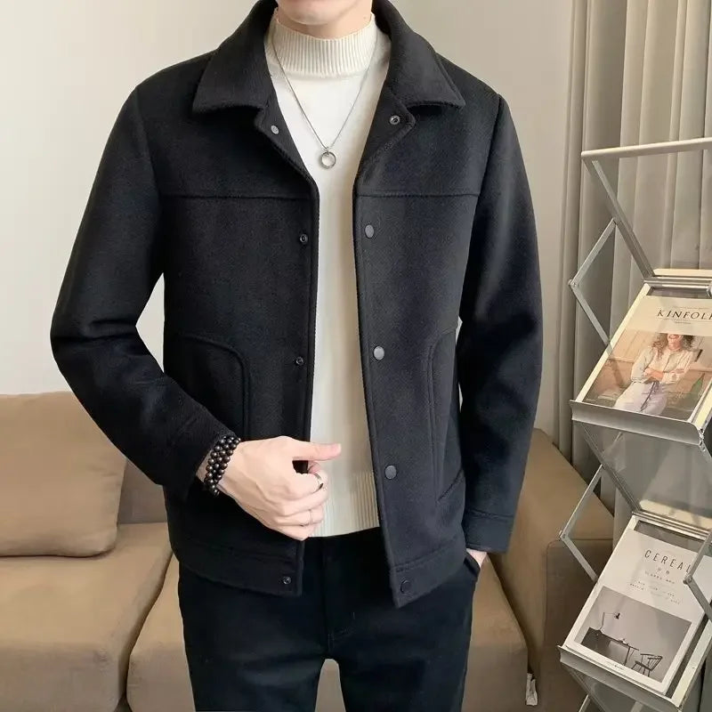 Men Classic Wool-Blend Button Jacket | Baylor