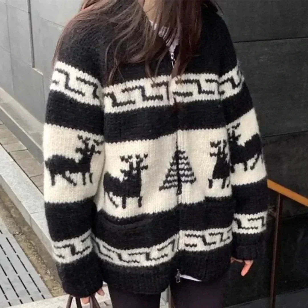 Women Cozy Nordic Knit Cardigan | Blanche