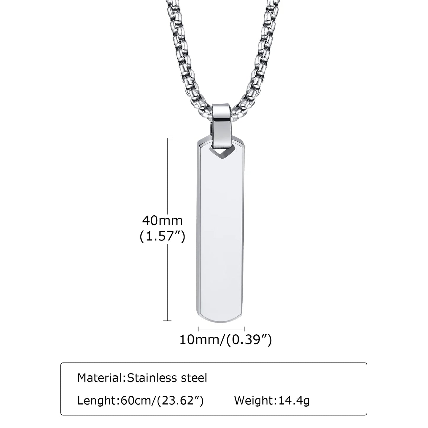 Men's Necklace Stainless Steel Geometric Bar | Stylish Gift-5