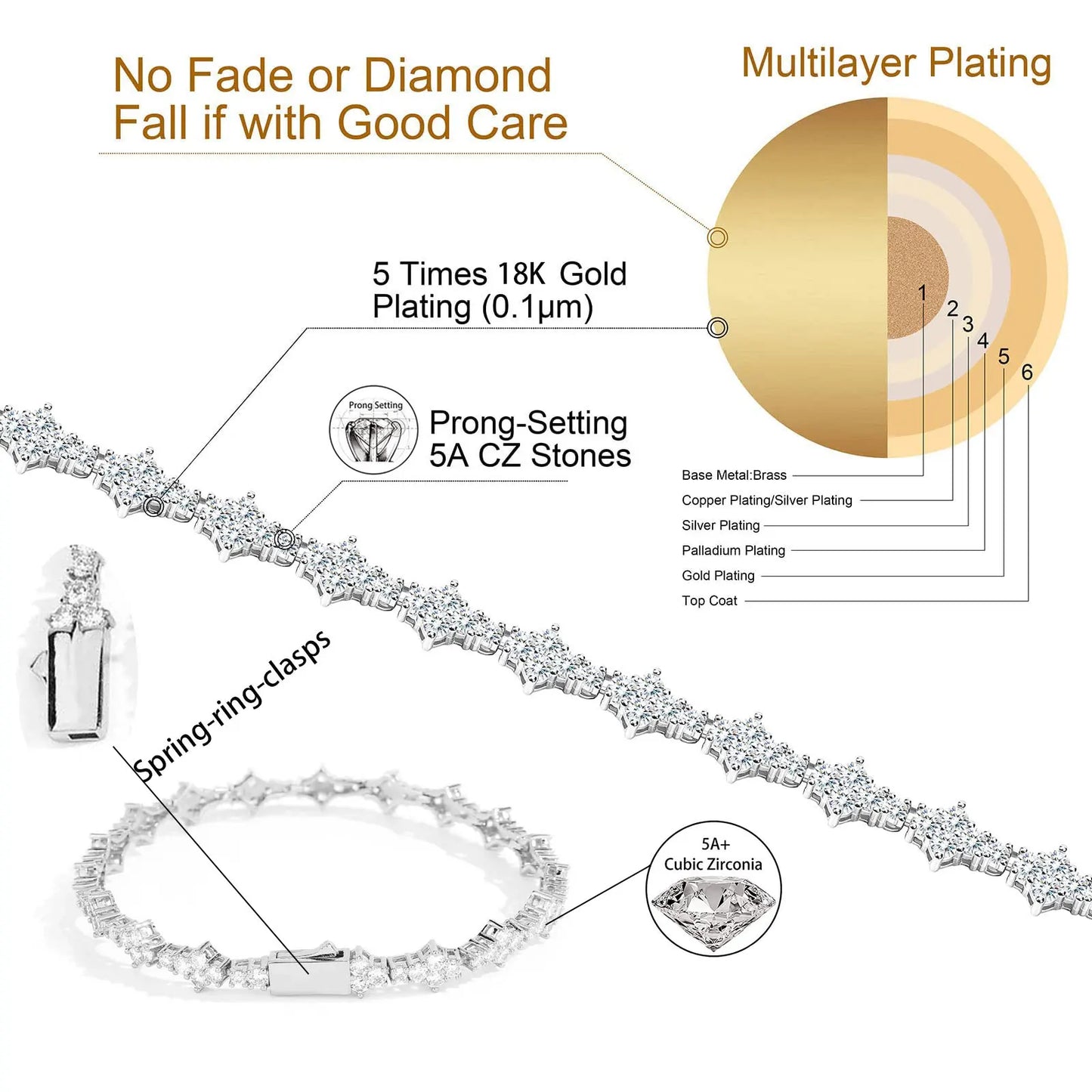 Men Diamond Link Chain Bracelet | Ronel