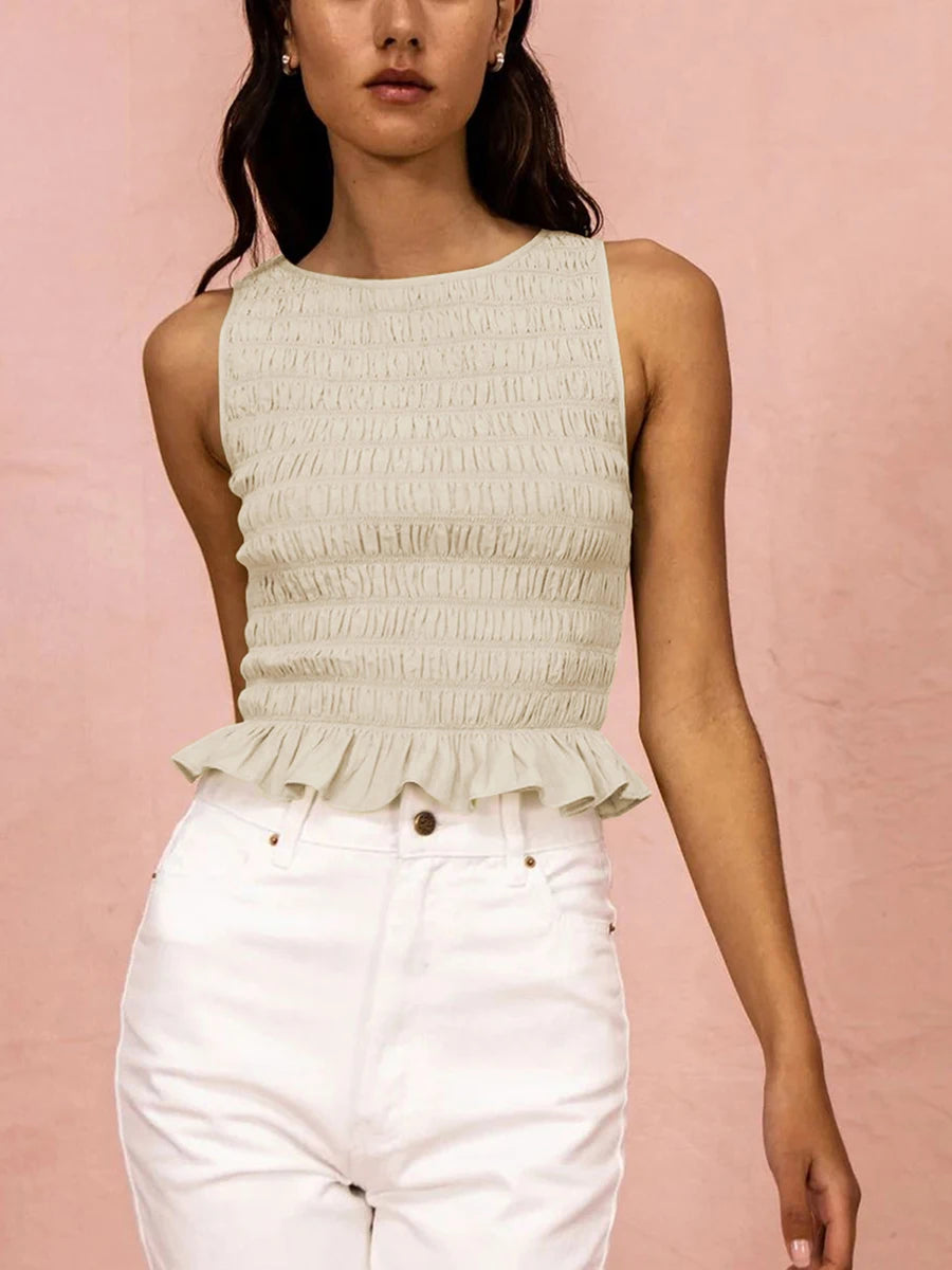 Women Smocked Sleeveless Top | Regina