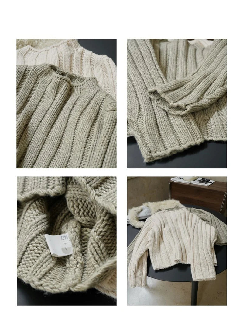 Women Chunky Wool Blend Knit Sweater | Drucilla