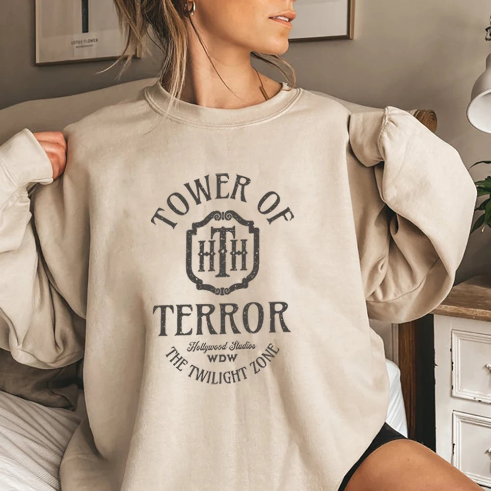 Women Oversized Tower of Terror Sweatshirt | Evania
