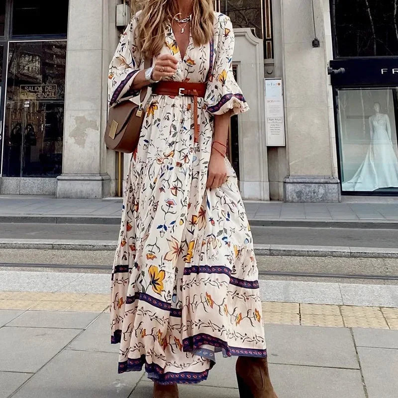 Women Bohemian Floral Maxi Dress | Florabel