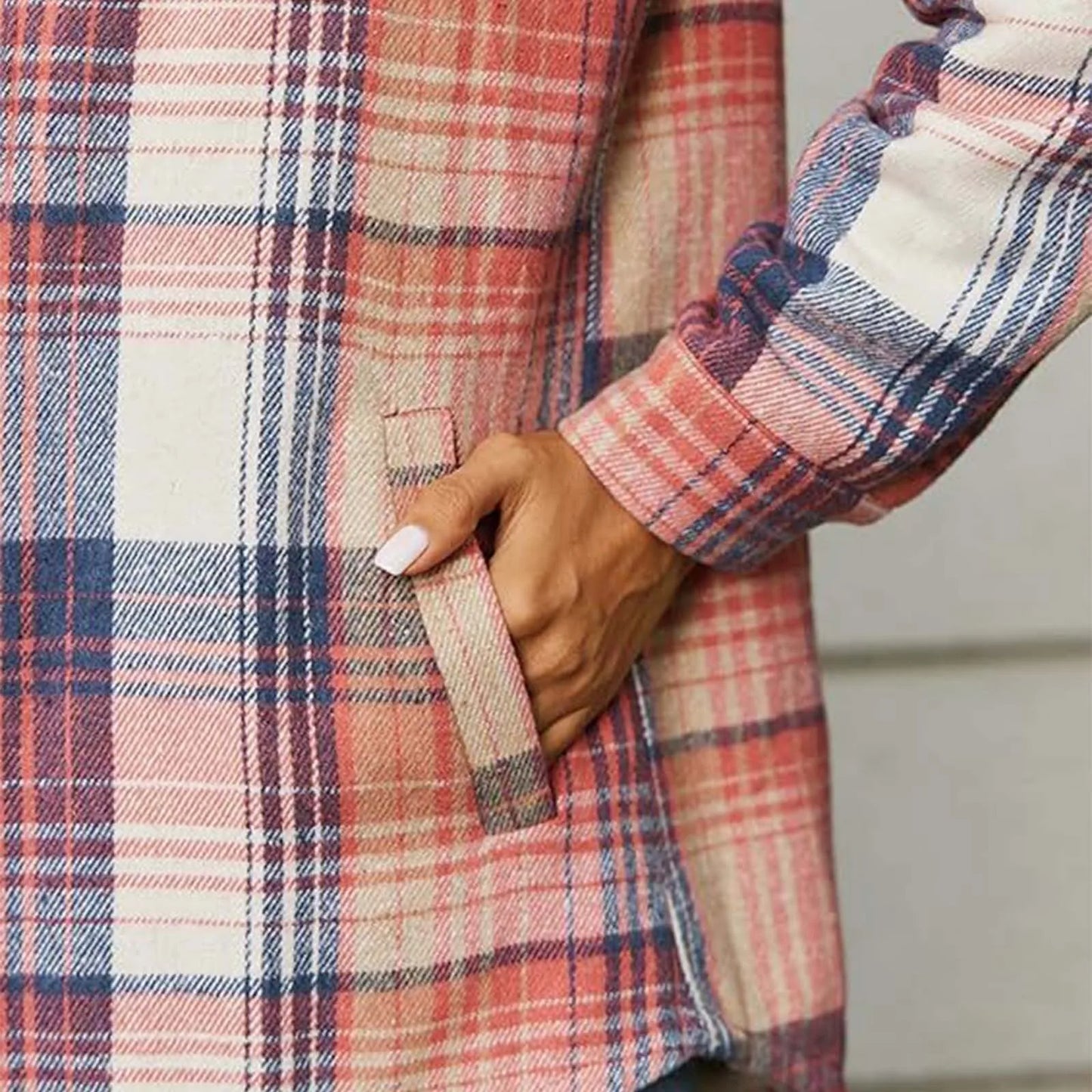 Women Sherpa-Lined Plaid Button Jacket | Hyacinth