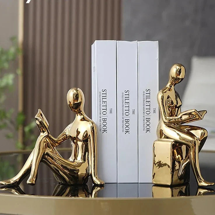 Ceramic Decorative Sculpture Neutral | Elegant Reading Design 2