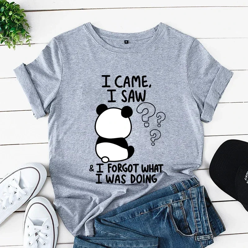 Variant image for Women Graphic Tee White Cotton | Panda Love-9