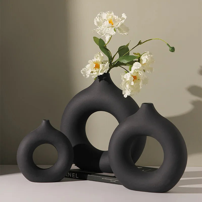 Decorative White Ceramic Vase Minimalist | Elegance 6