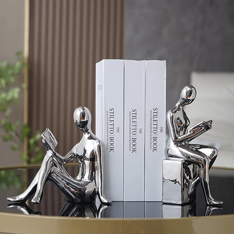Ceramic Decorative Sculpture Neutral | Elegant Reading Design 3