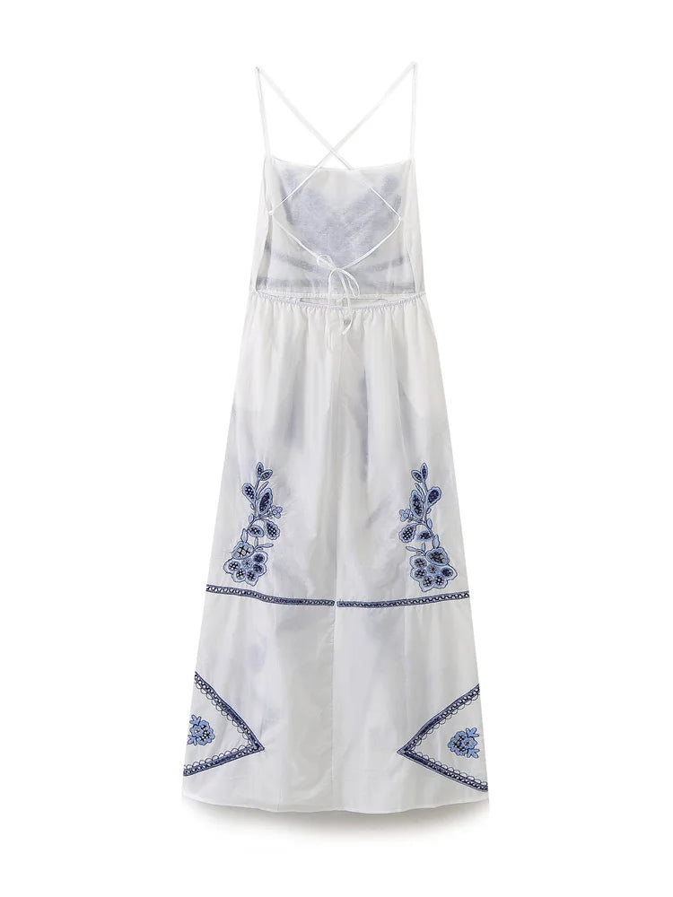 Women Embroidered Midi Dress | Aubrey