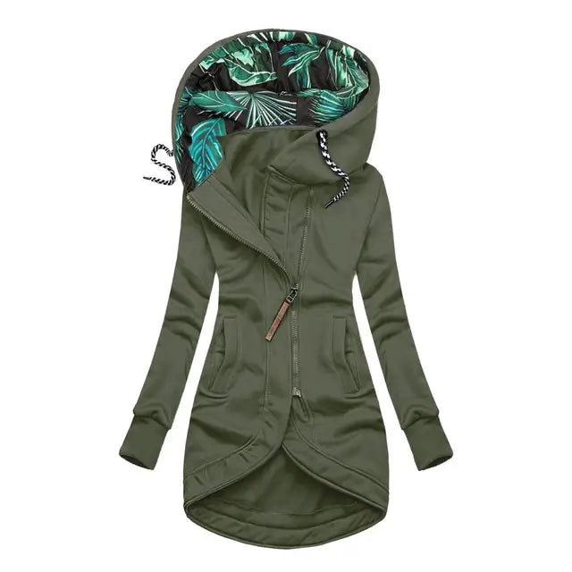 Women Asymmetrical Zip Hooded Jacket | Novella