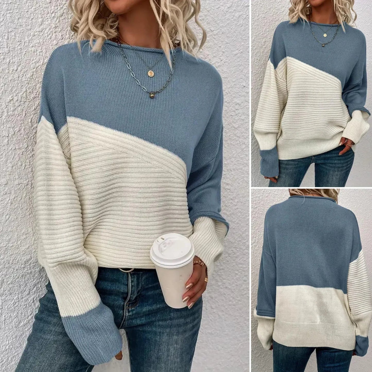 Women Color Block Sweater Multi Knit | Veronika-5