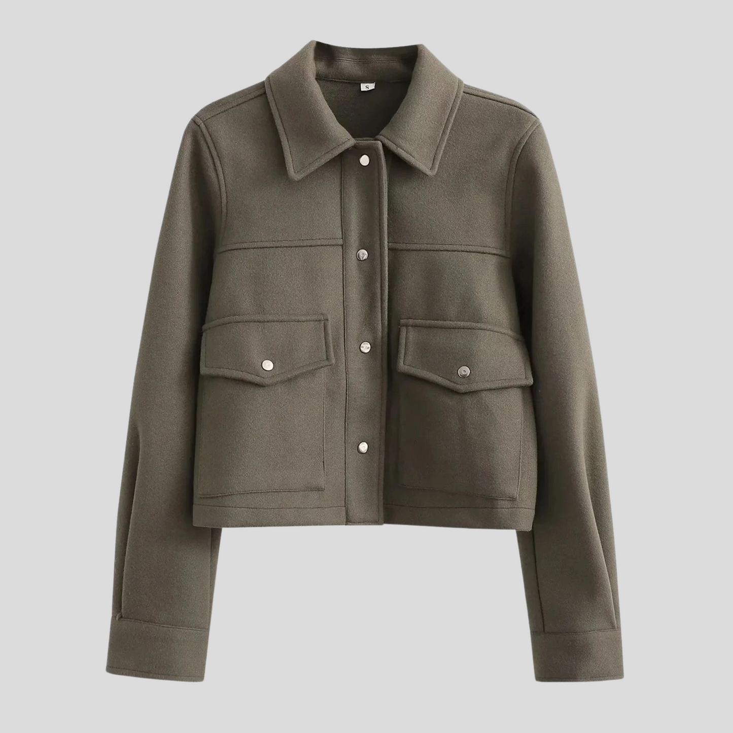 Women Long Sleeve Jacket Black Sustainable Fabric | Mabel-4