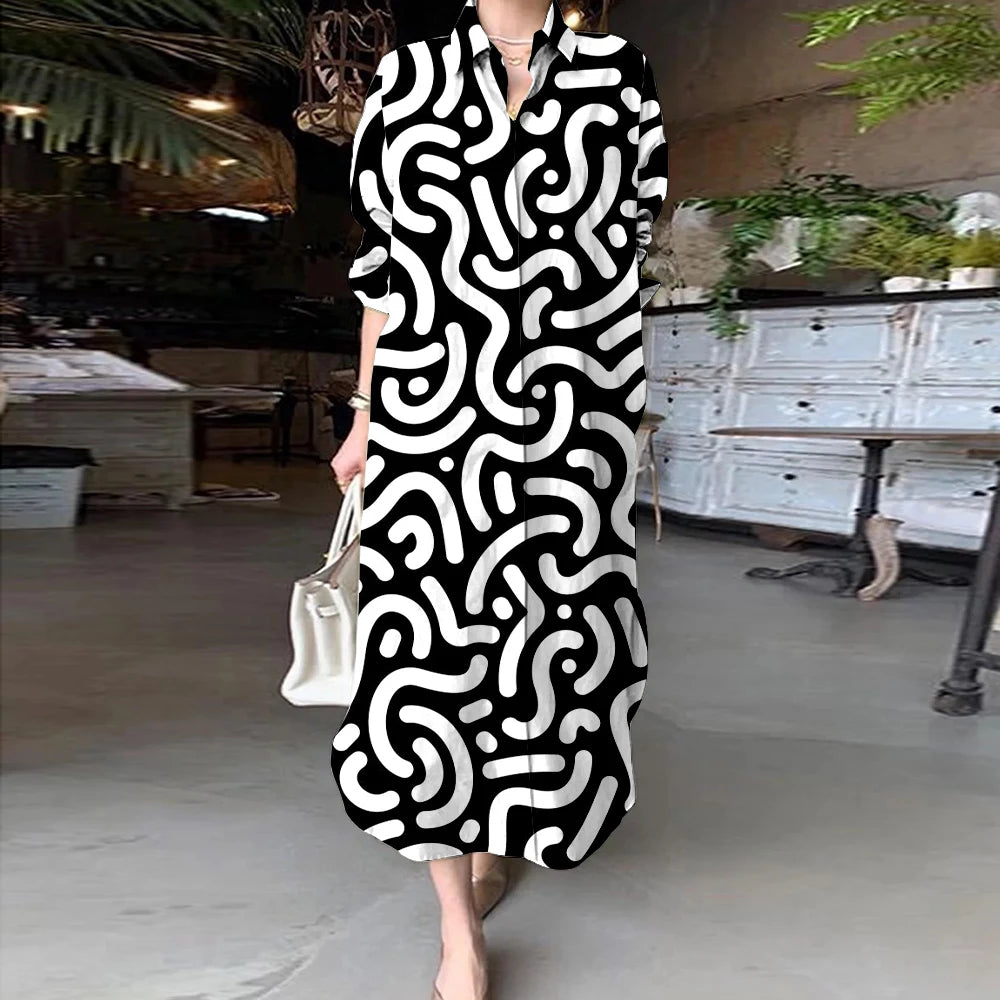 Women Abstract Print Shirt Dress | Aaliyah