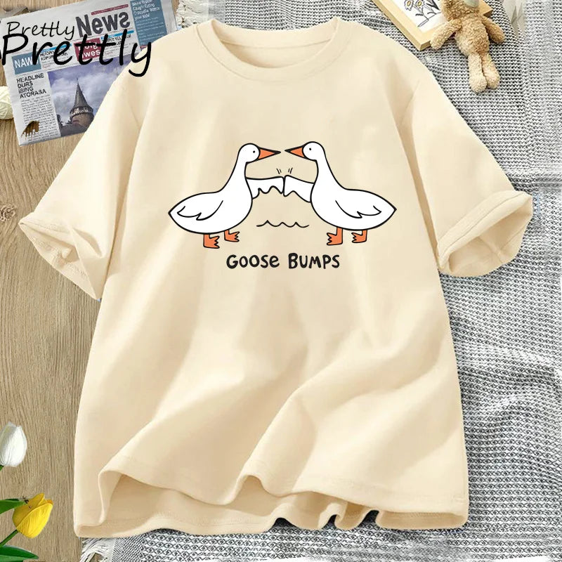Variant image for Unisex T-Shirt White Cotton | Goose Bumps-1