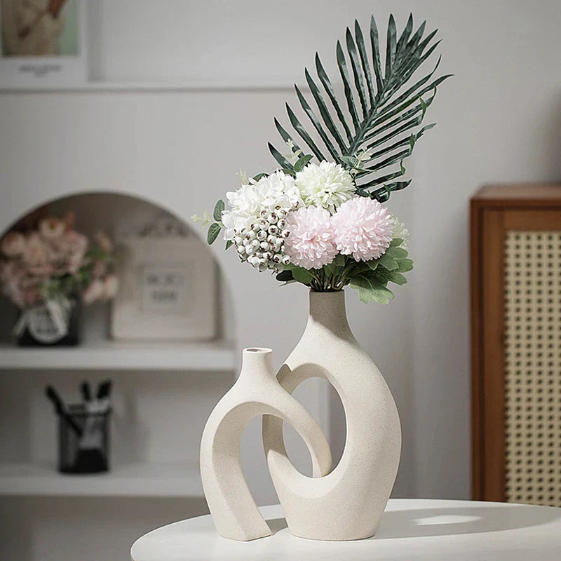 Decorative Double Vase White Ceramic | Modern Elegance 3