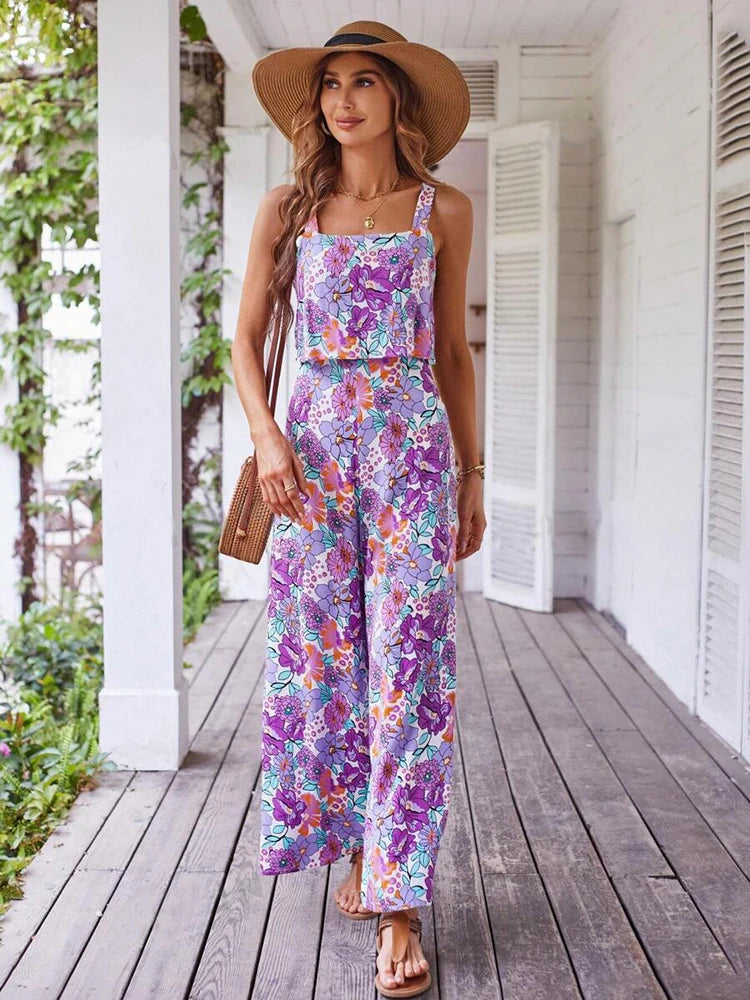 Women Floral Sleeveless Jumpsuit | Elena